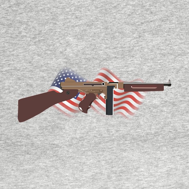 Patriotic WW2 Tommy Gun by NorseTech